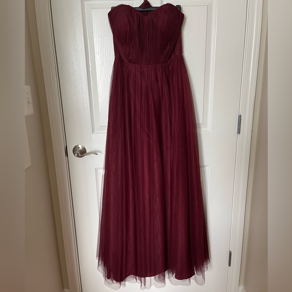 Revelry Rosalie Tulle Convertible Dress Cabernet Color Size 4